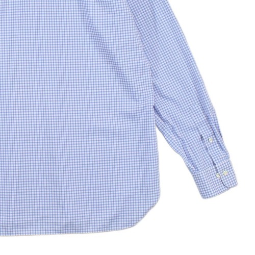 Camicia Ralph Lauren uomo taglia 43 blu slim fit check manica lunga facile cura - Foto 10 di 11