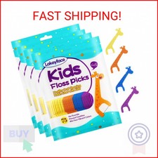 Lakeyface 300 Count Kids Flossers, Cute Giraffe Kids Floss Picks, No Fluoride BP