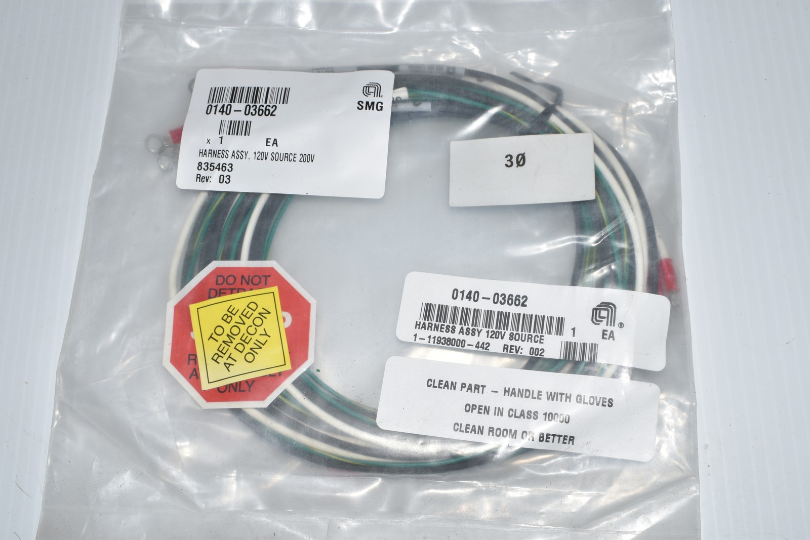 AMAT APPLIED MATERIALS 0140-03662 - HARNESS ASSY 120V SOURCE 200V - NEW (EJY39)