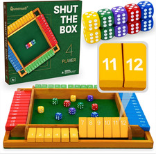 Large Shut The Box Game Wooden for 4 Players - Math Games -Family Games for Kids