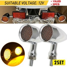 Universal Bullet Turn LED Motorcycle Signals Brake Tail Running Light Amber 4pcs