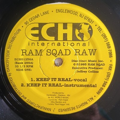 Ram Sqad Raw   Keep It Real / When & Where 12'' US-1995 1st PRESS VG+