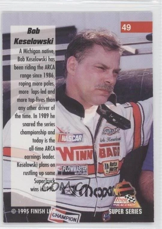 1995 Finish Line Super Series Trucks Rainbow Foil Bob Keselowski #49 - Image 2 of 2