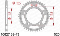 Kettenrad Stahl 39-ZäHne 520-Teilung FüR Honda NC 750 SD ABS DTC Bj. 2014-2018