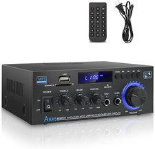 Stereo Home Audio Amplifier Receiver AK45, 400W Bluetooth 5.0 Hifi Stereo Power