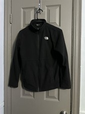 North Face Fleece Jacket Unisex Youth L 14/16 Black Full Zip With Pockets