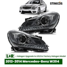 For 2012-2014 Mercedes Benz W204 C-class Led Projector Headlight Headlamp Black