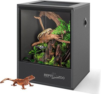 30 Gallon PVC Tall Reptile Tank, 18X18X24 Reptile Terrarium for Frog Lizard Geck