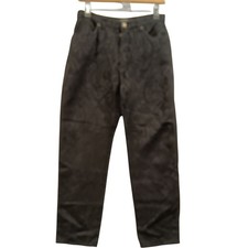 Versace Classic Trousers Size 30 Women's Black Viscose Cotton Patterned Preloved
