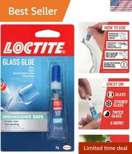 Fast-Bonding Glass Glue Set - 6 Tubes, 0.07 oz, Perfect for Glass Repairs