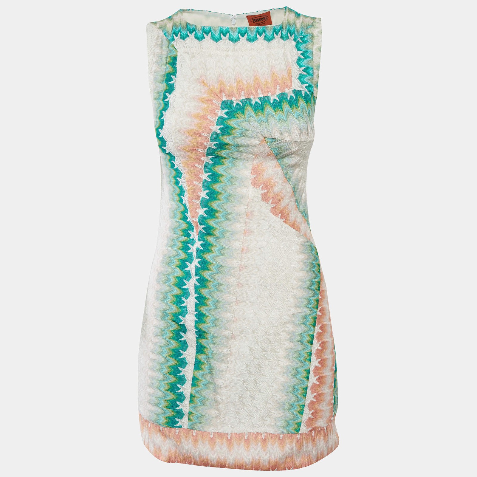 Missoni Multicolour Chevron Crochet Knit Mini Dress S