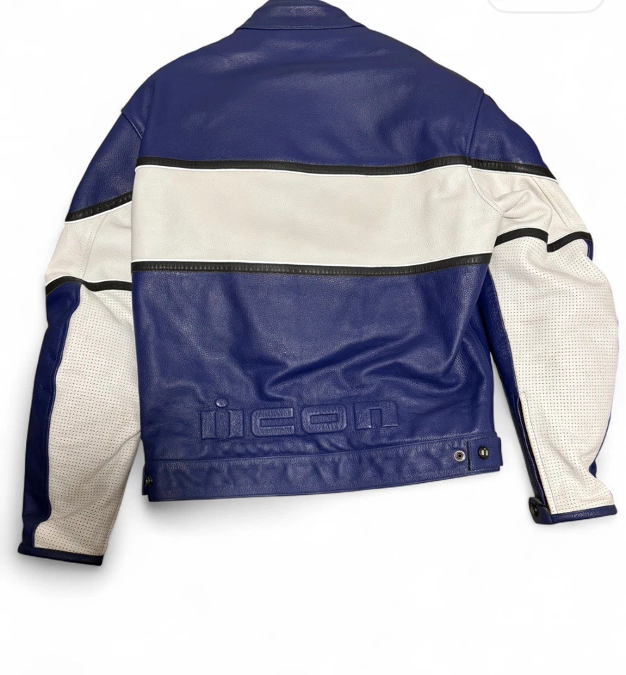 Vintage Icon Roadster Motorcycle Jacket Measurements Shown - Image 2 of 4