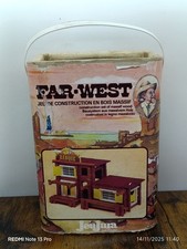 Ancien Jeu de construction en Bois JeuJura Far West Incomplet Made in France