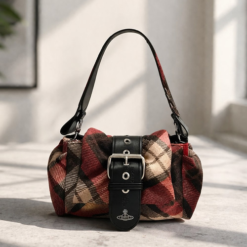 Vivienne Westwood Hazel Treasure Handbag Harris Tweed plaid wool F/S JP