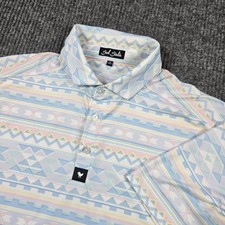 Bad Birdie Polo Shirt Mens Medium Multicolor Geometric Stretch Lightweight Golf