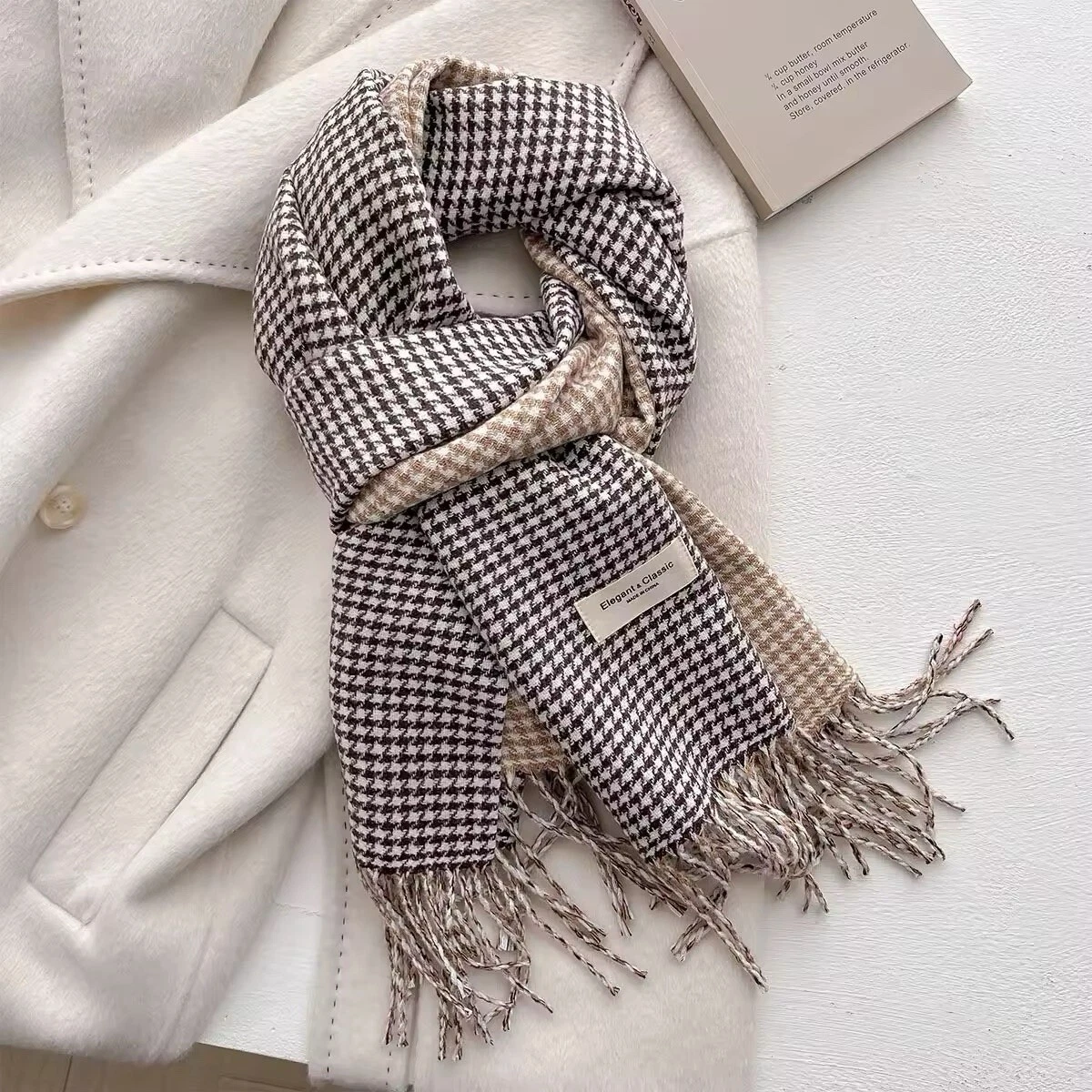 New Double Sided Checked Winter Shawl Cashmere Pashmina Touch Unisex Bufanda UK