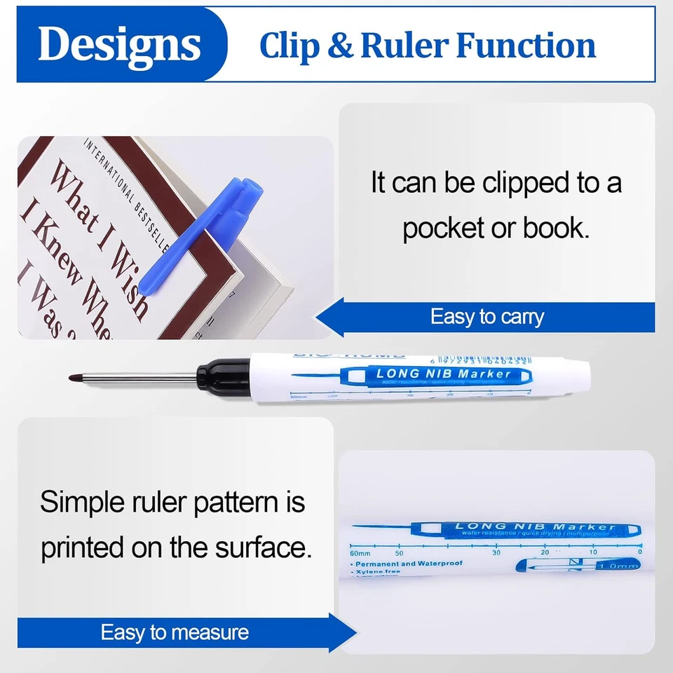 4er Set Tieflochmarker - Extralange Spitze für Holz, Metall & mehr - Bild 4 von 4