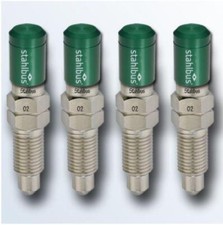 4x Stahlbus Vite Spurgo Valvola Sfogo Aria 3/8 Zoll-24UNFx16 + Alukappen Verde