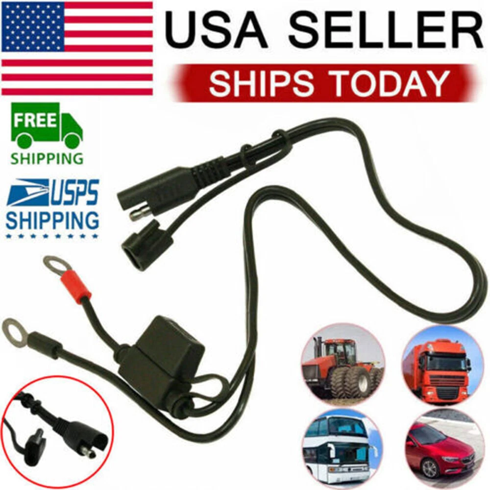 Battery Cable Tender Terminal Ring Sae Connector Harness Charger Extension Cord Battery Cable Tender Terminal Ring Sae Connector Harness Charger Extension Cord