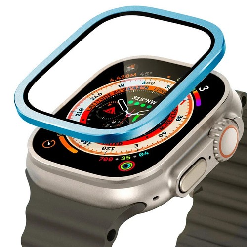 Tempered Glass for Apple Watch Ultra 49mm Titanium Metal Frame Anti-Scratch film - Photo 13 sur 23