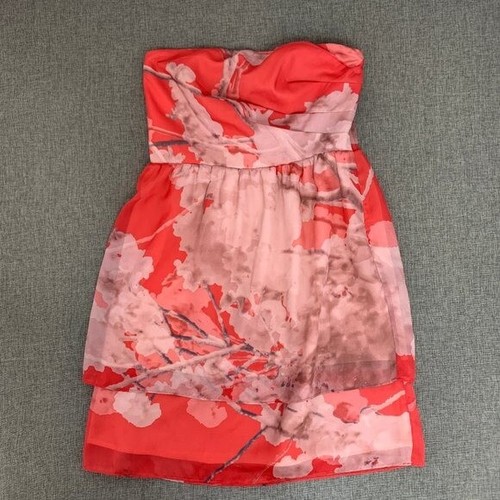 The Limited Floral Strapless Dress 6 Side Zipper Polyester Lined ...