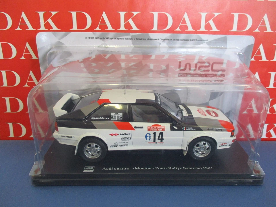 Die cast 1/24 Modellino Auto Audi Quattro Rally Sanremo 1981 M. Mouton - Immagine 4 di 4