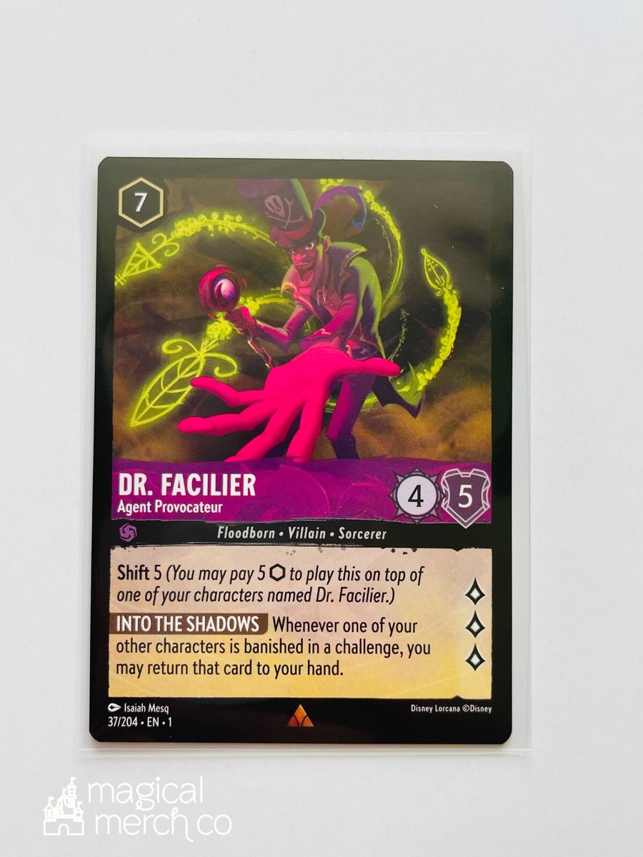 Disney Lorcana Dr. Facilier Agent Provocateur 37/204 Rare NM Card
