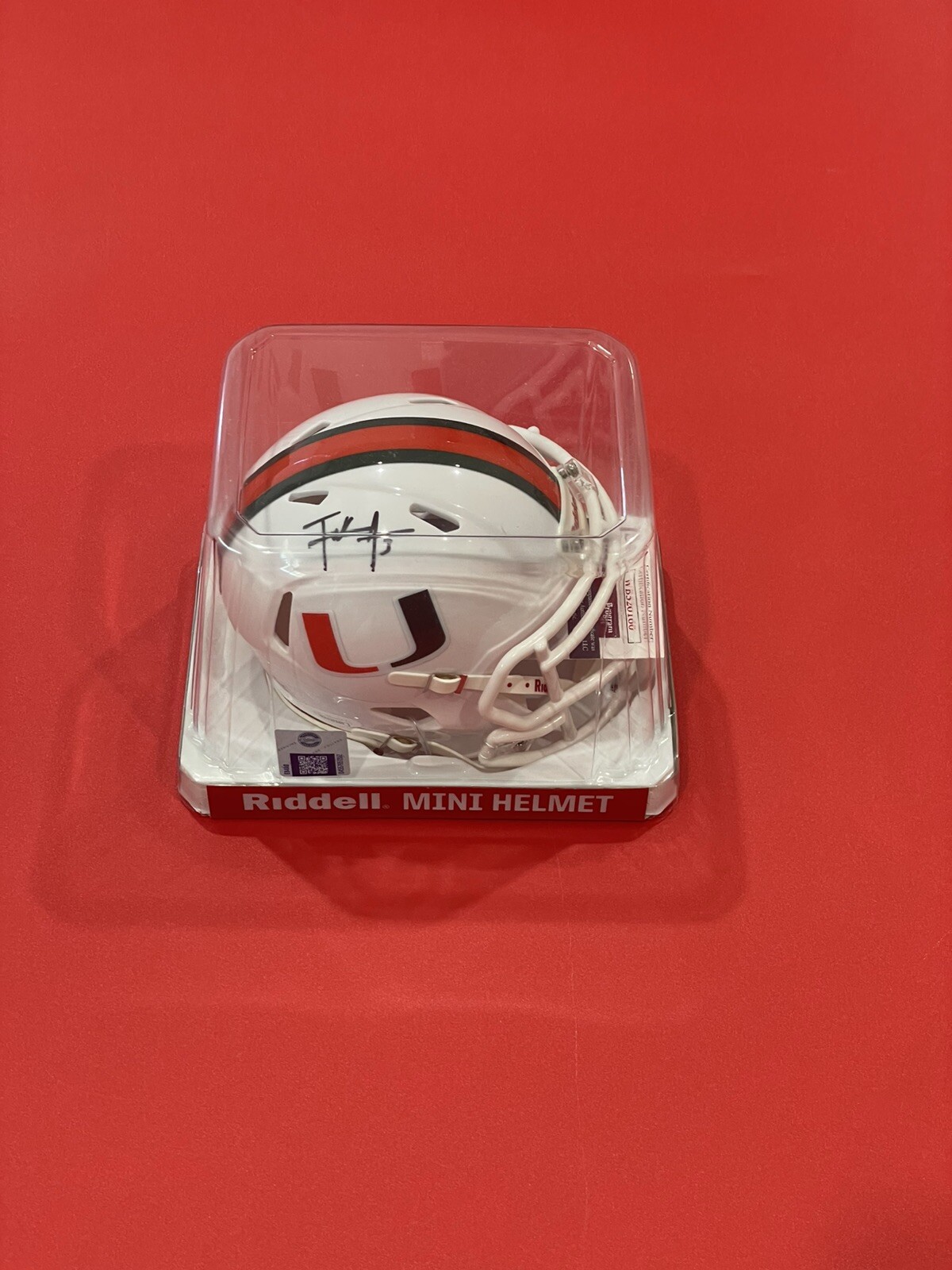Frank Gore Signed Miami Hurricanes Florida Mini Helmet JSA 