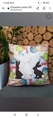Ostern Kissenbezug 15''x15'' 40x40 cm Samt weich 3D Hase 
