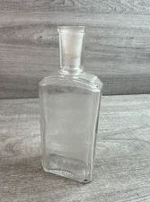 Vintage 7” Houbigant Paris Perfume Clear Glass Bottle No Stopper