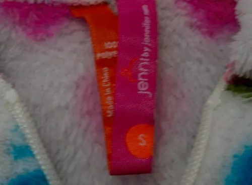 Jenni by Jennifer Moore Rainbow Hearts Hooded Footed Pajamas Jumper S LAST ONE - Picture 4 of 4