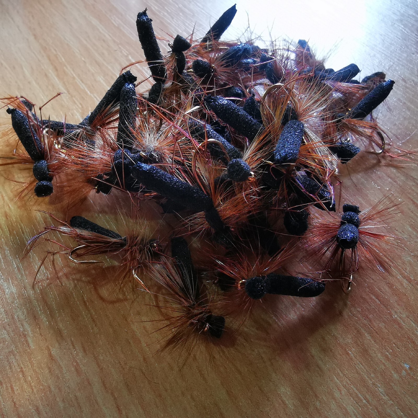 Foam Daddy Long Legs Trout Fishing Flies Set of 6 2x Black/2x Orange