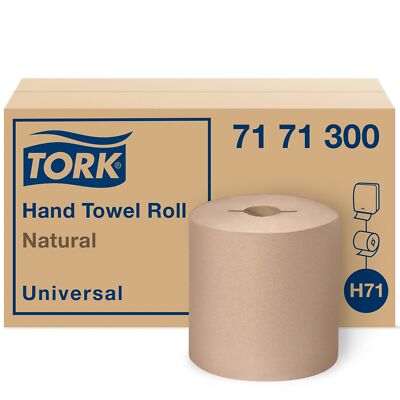Tork Hand Towel Roll, Natural, Universal, H71, Large, 100% Recycled, 1-Ply, W...