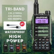 Walkie-Talkie Tri Band Hunting Waterproof Type-C Charger VHF UHF Two Way Radio