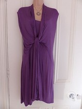 Gorgeous BNWT sleeveless purple draped Zara Collection size M silky jersey dress