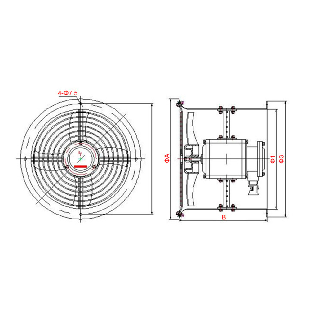 Explosion-proof Axial Fan 220v 380V Exhaust Fan Powerful Industrial Ventilation