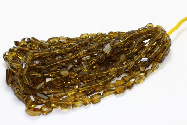 Natural Beer Quartz Step Cut Faceted Nugget Tumble Beads 6 To 12 mm 8 Inch Natural Beer Quartz Step Cut Faceted Nugget Tumble Beads 6 To 12 mm 8 Inch