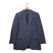 Lanvin Vintage Navy Pin Stripe Double Button Single Breasted Blazer Sz 43R