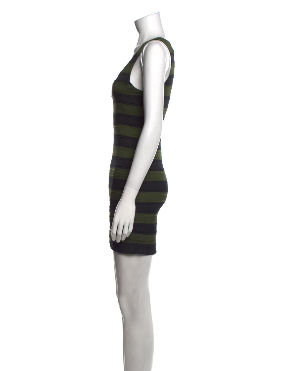 alice olivia womens green black striped Silk tank mini dress 2 xs | eBay
