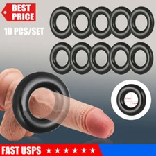 10PCS Cock Rings Set Adjustable Erection Enhancer Stretcher Penis Ring for Men