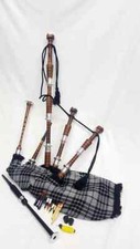 Adjustable Scottish Great Highland Bagpipes - Rosewood with Silver Mounts