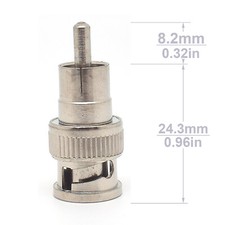1pc BNC Male To RCA Male Plug Straight CCTV Connector Adapter Nickel Plated