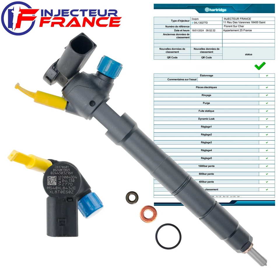 4x 04L130277D Injecteur Delphi pour Audi Seat Skoda VW 1.6 TDI 28370681 - Photo 4/4