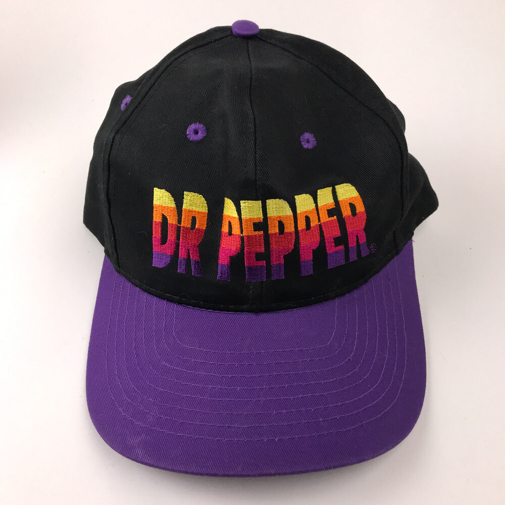 Dr Pepper colorful letters on black purple snapback hat | eBay