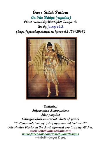 ON THE BRIDGE ~ cross stitch pattern (punto cruz) (angel) - Picture 4 of 5