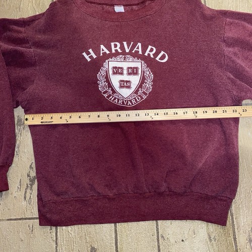 Champion Vintage USA Made Harvard Crewneck Sweatshirt Crimson 70s 80s XL (Read) - Picture 3 of 11
