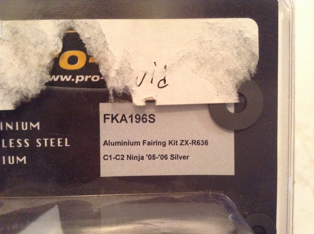 Pro Bolt Fairing Aluminum Kit - Silver Fka196-S Kaw Zx6R 05-06 P