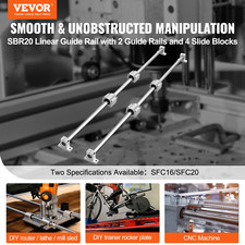 Linear Guide Rail Set SFC20 1200mm w/4 Slide Blocks Supports for CNC Projects