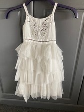 Motyl Biała sukienka druhny Cekiny i siatka wiek 3 98 cm