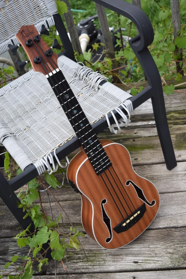 U-bass Ukulele 4 Thundergut Black Strings Sapele Wood Bass - Image 4 of 4